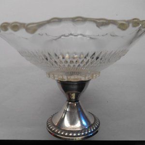 Vintage Duchin Creation Weighted Sterling Silver Glass Pedestal Candy Dish